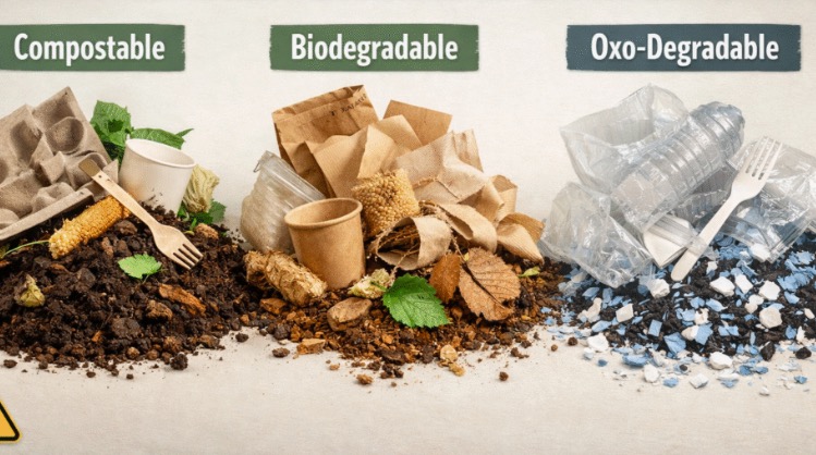 How to Choose Compostable Bags Suppliers: Buyer’s Guide (2026 Update) 1 Compostable vs biodegradable comparison chart - how to choose compostable bags suppliers