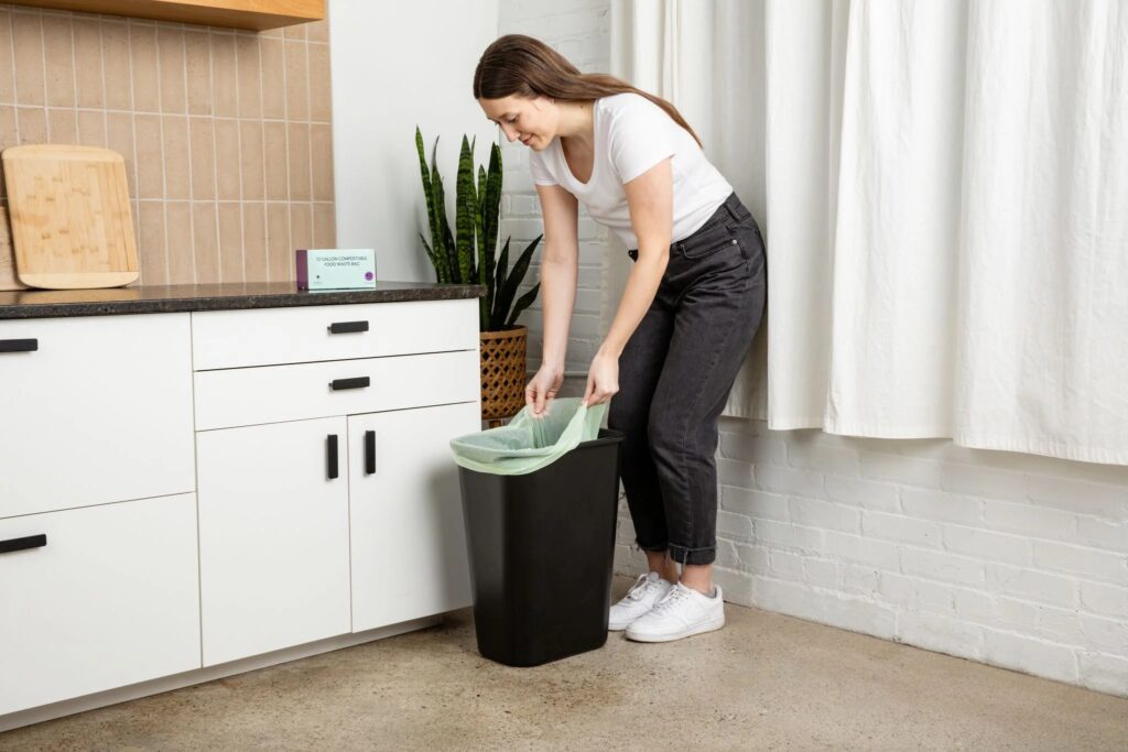 13-gallon garbage bags in use for kitchen waste