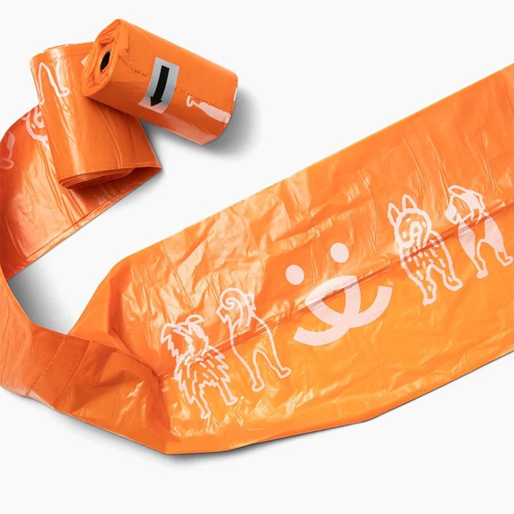 Where to Buy Custom Logo Biodegradable Poop Bags in Bulk 3 Faded custom logo on dog poop bag due to low ink quality