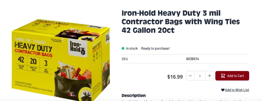 Contractor Trash Bags 