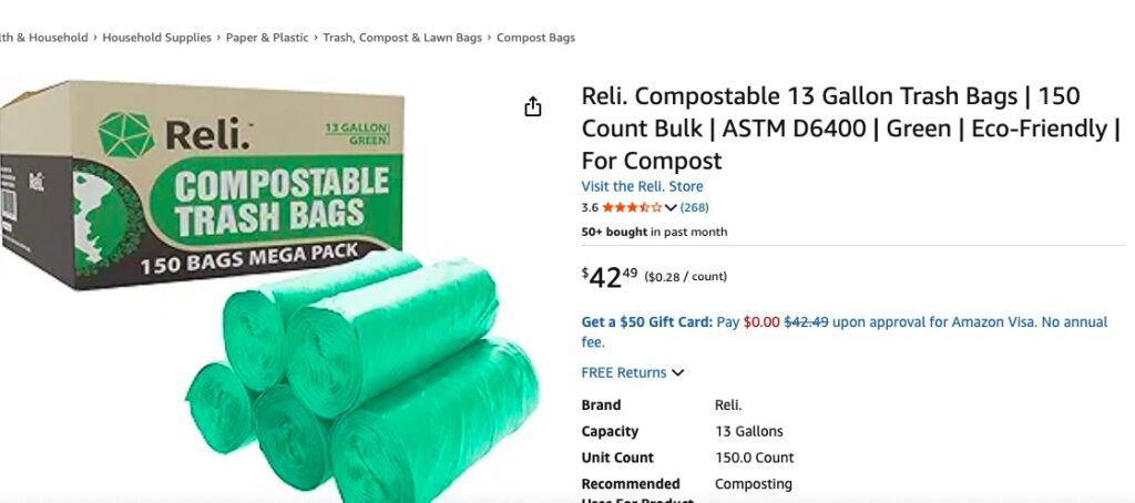 Reli. Eco-Friendly Trash Bags