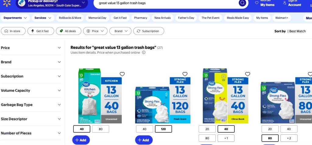 Walmart Great Value Trash Bags – Best Overall Value