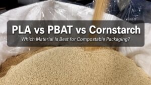 PLA vs PBAT vs Cornstarch compostable packaging materials comparison 2026