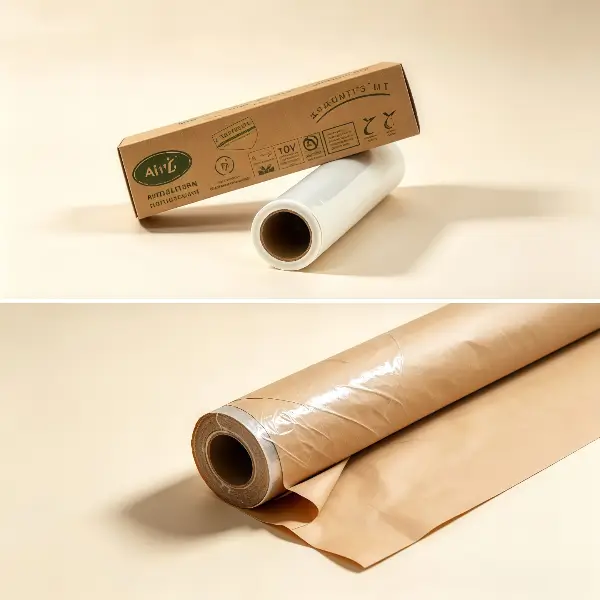 compostable cling film 2 Compostable cling film roll for food packaging